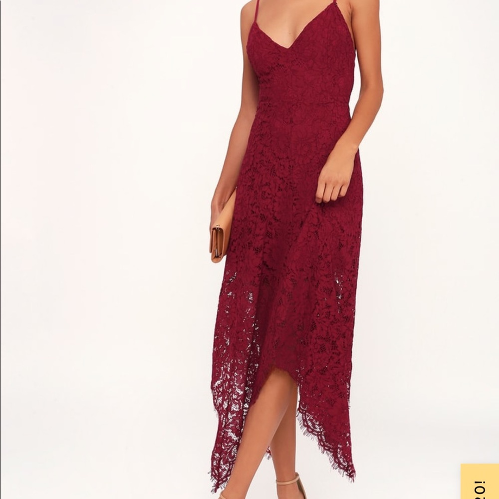 Burgundy lace dress